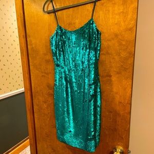 JCrew Collection teal green sequin mini dress